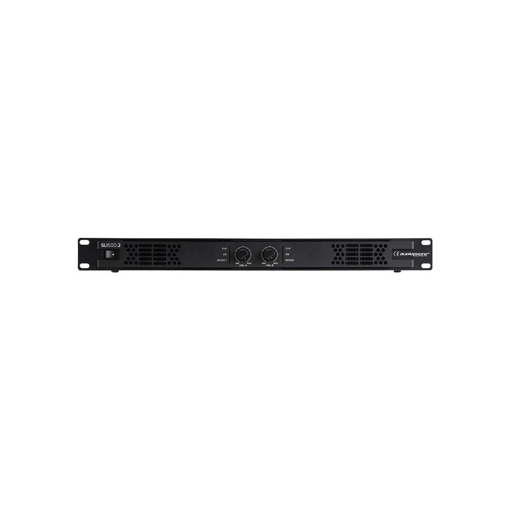 Audiophony 2 x 450 W on 4 ohm stereo power amplifier, Class-D
