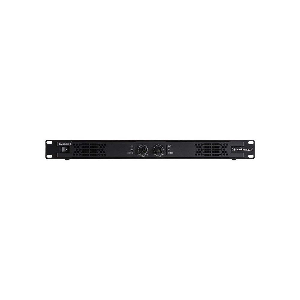 Audiophony 2 x 900 W on 4 ohm and 1000 W on 100 V stereo power amplifier, Class-D