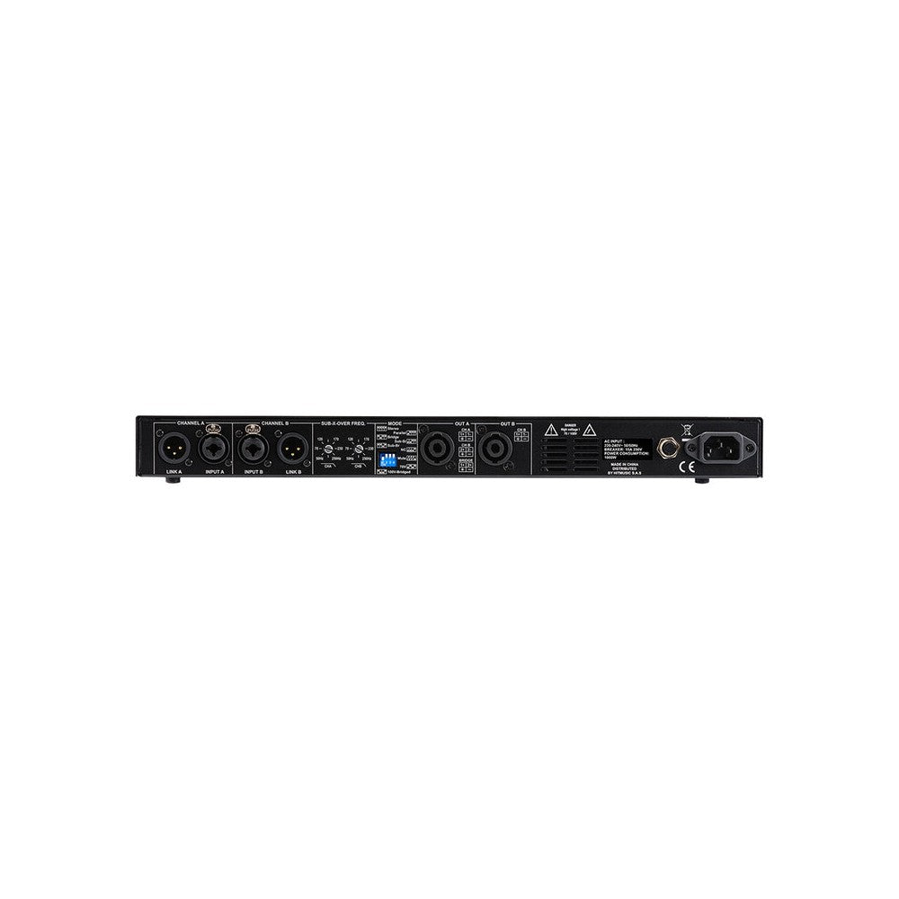 Audiophony 2 x 900 W on 4 ohm and 1000 W on 100 V stereo power amplifier, Class-D