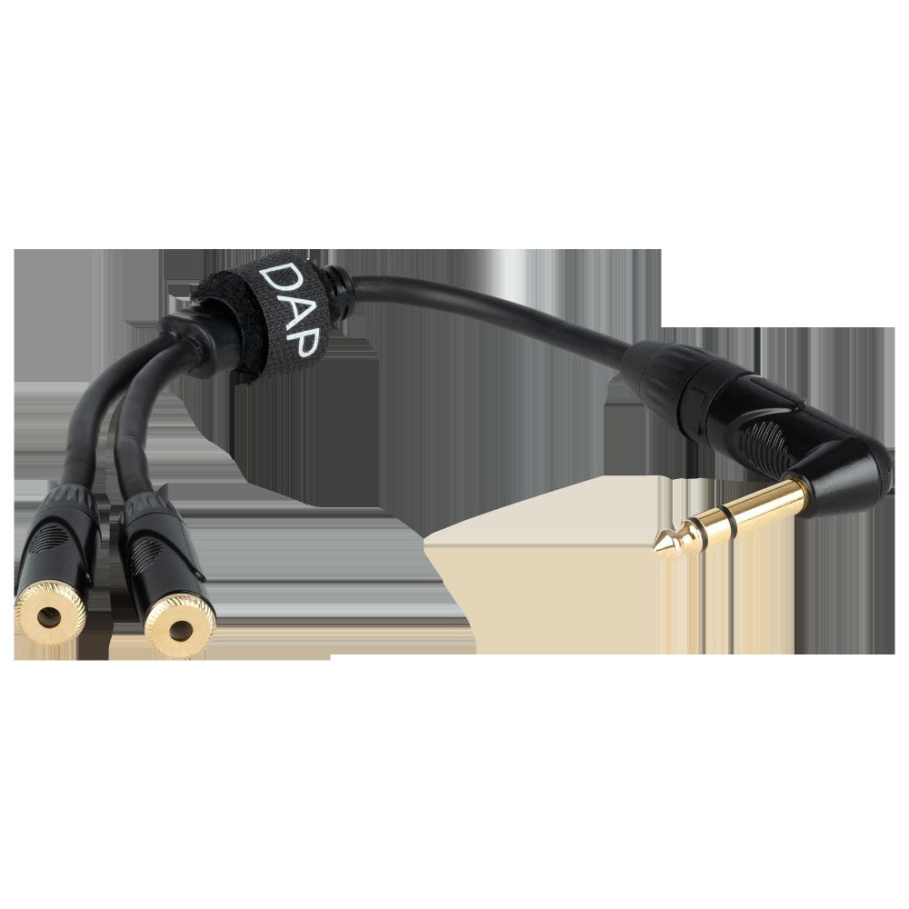 DAP FLA5 – right-angled male stereo jack to 2 female stereo mini-jack 0,3 m, nero