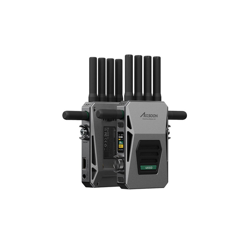 ACCSOON Wireless AV transmission system, 4K 60 fps, 2.5 km range, less than 25 ms latency, Tri-Band + DFS technology