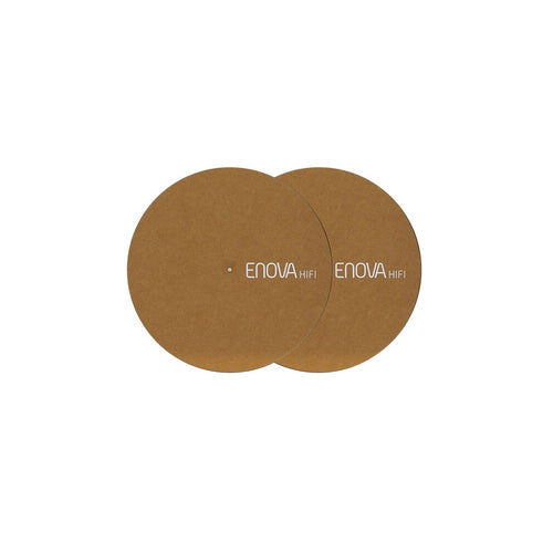 Enova Hifi Felt for turntables, brown / white print, 2 pcs.