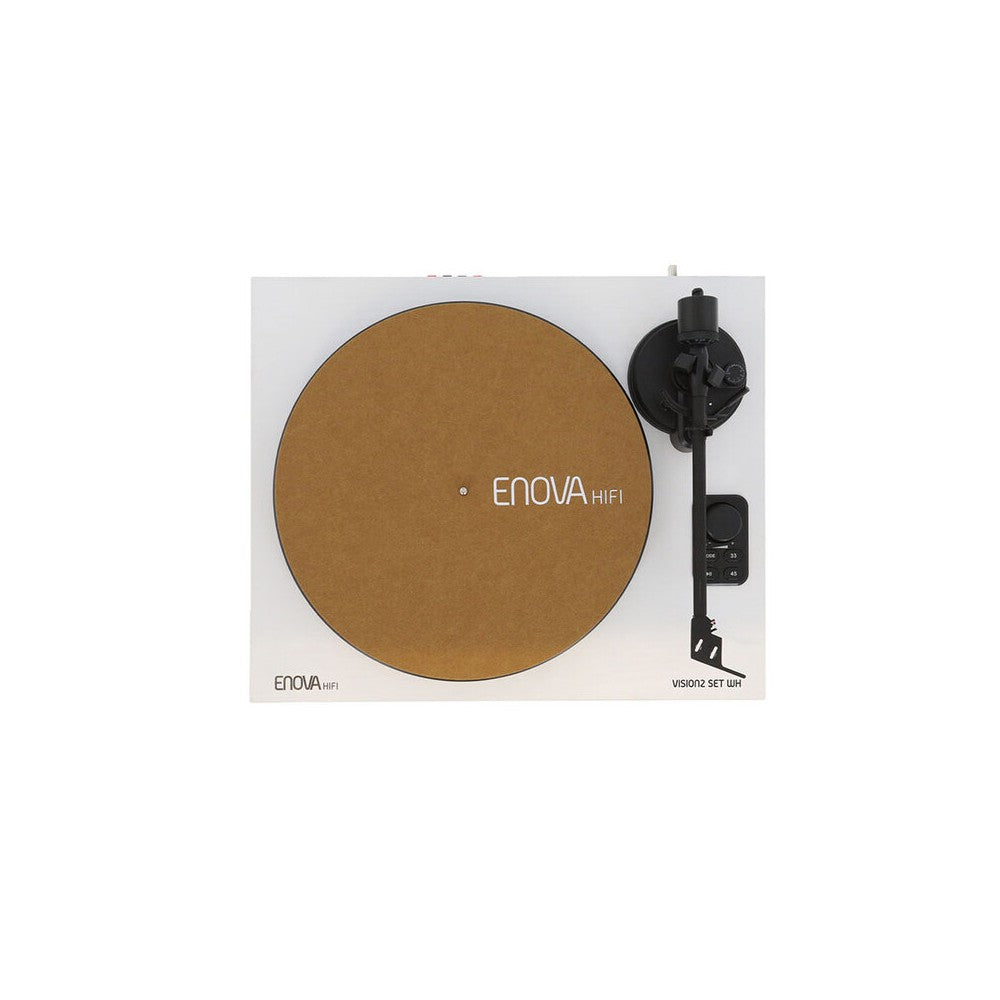 Enova Hifi Felt for turntables, brown/white print, 2 pcs.