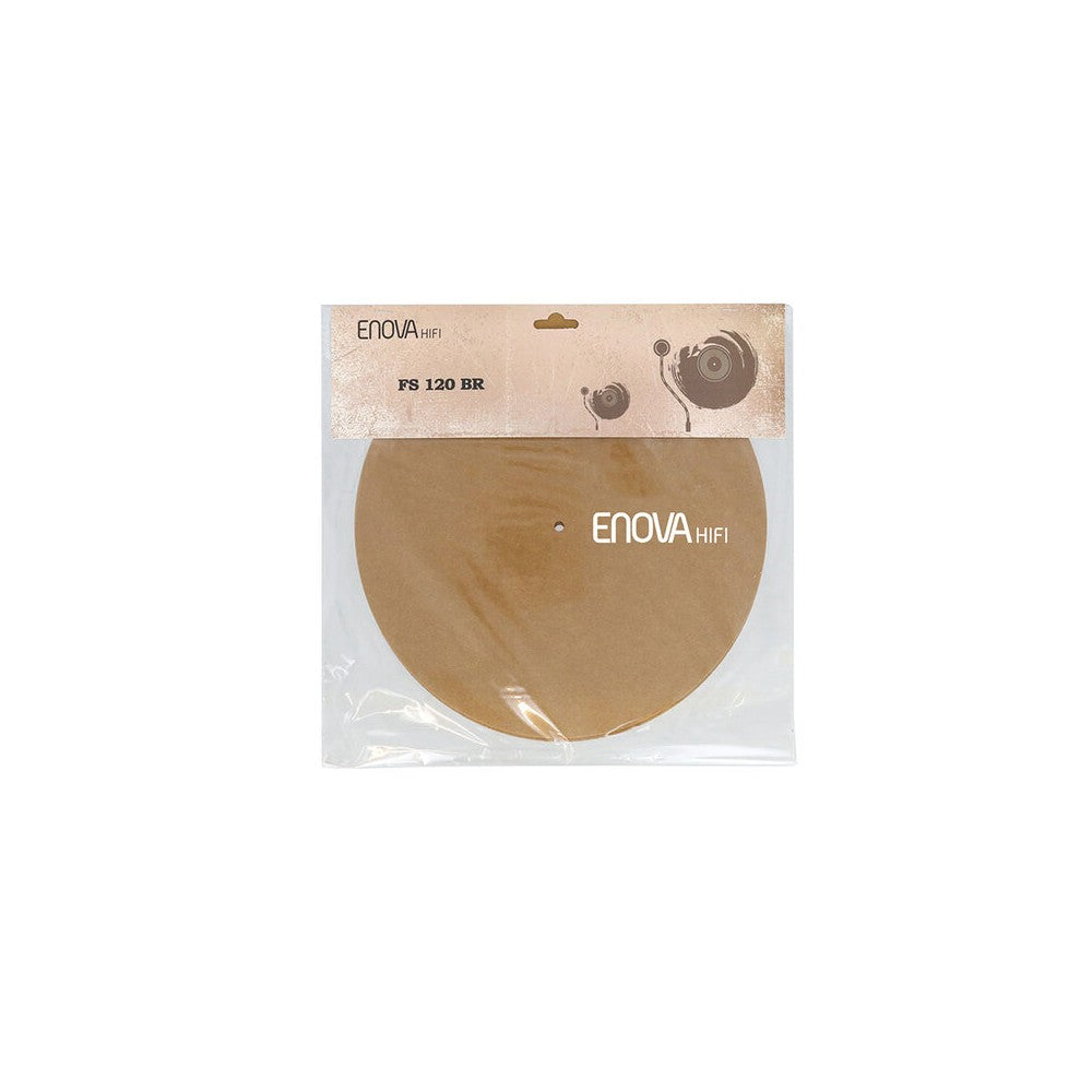 Enova Hifi Felt for turntables, brown / white print, 2 pcs.