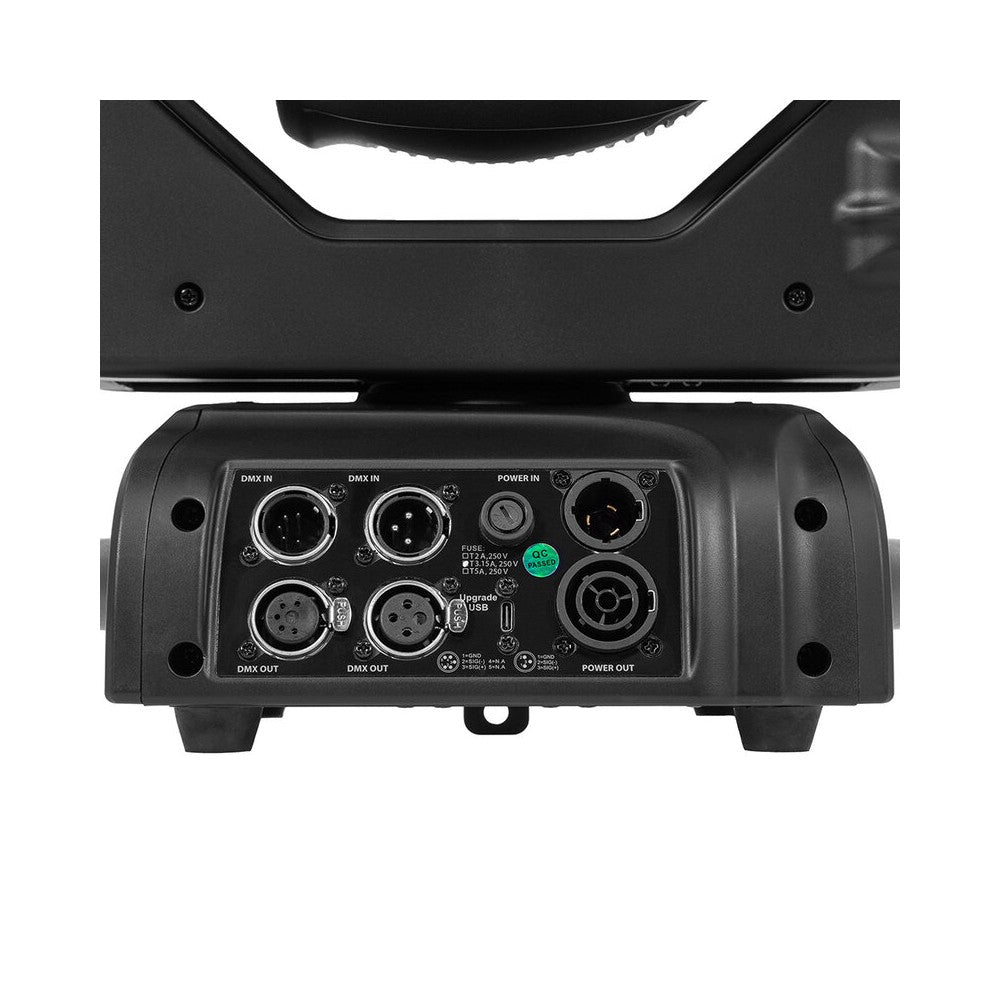 Cabezales móviles Evolite PRO 2 x 120 W LED con movimientos rápidos, 14 colores y 17 gobos fijos, prisma apilable, control DMX, RDM mana