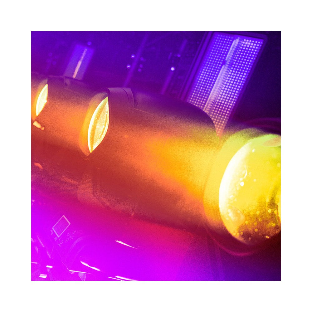 Cabezales móviles Evolite PRO 2 x 120 W LED con movimientos rápidos, 14 colores y 17 gobos fijos, prisma apilable, control DMX, RDM mana
