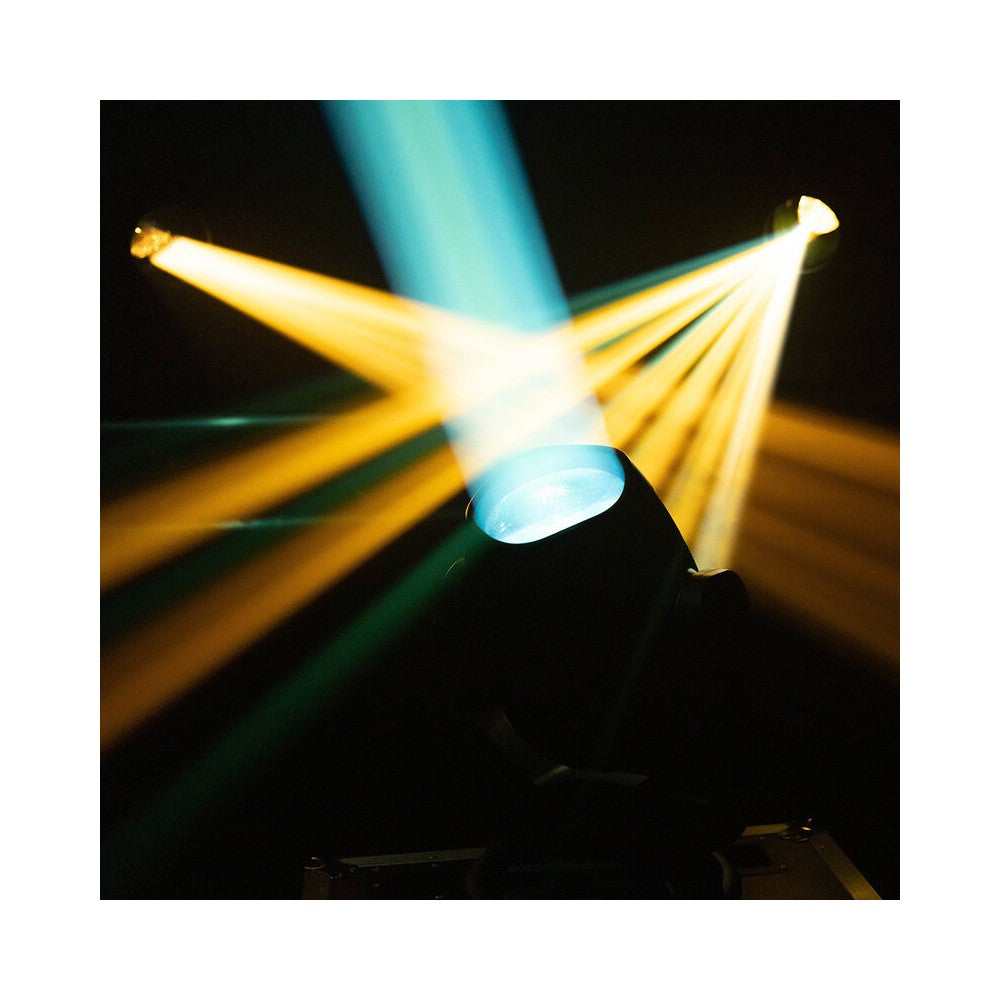 Cabezales móviles Evolite PRO 2 x 120 W LED con movimientos rápidos, 14 colores y 17 gobos fijos, prisma apilable, control DMX, RDM mana