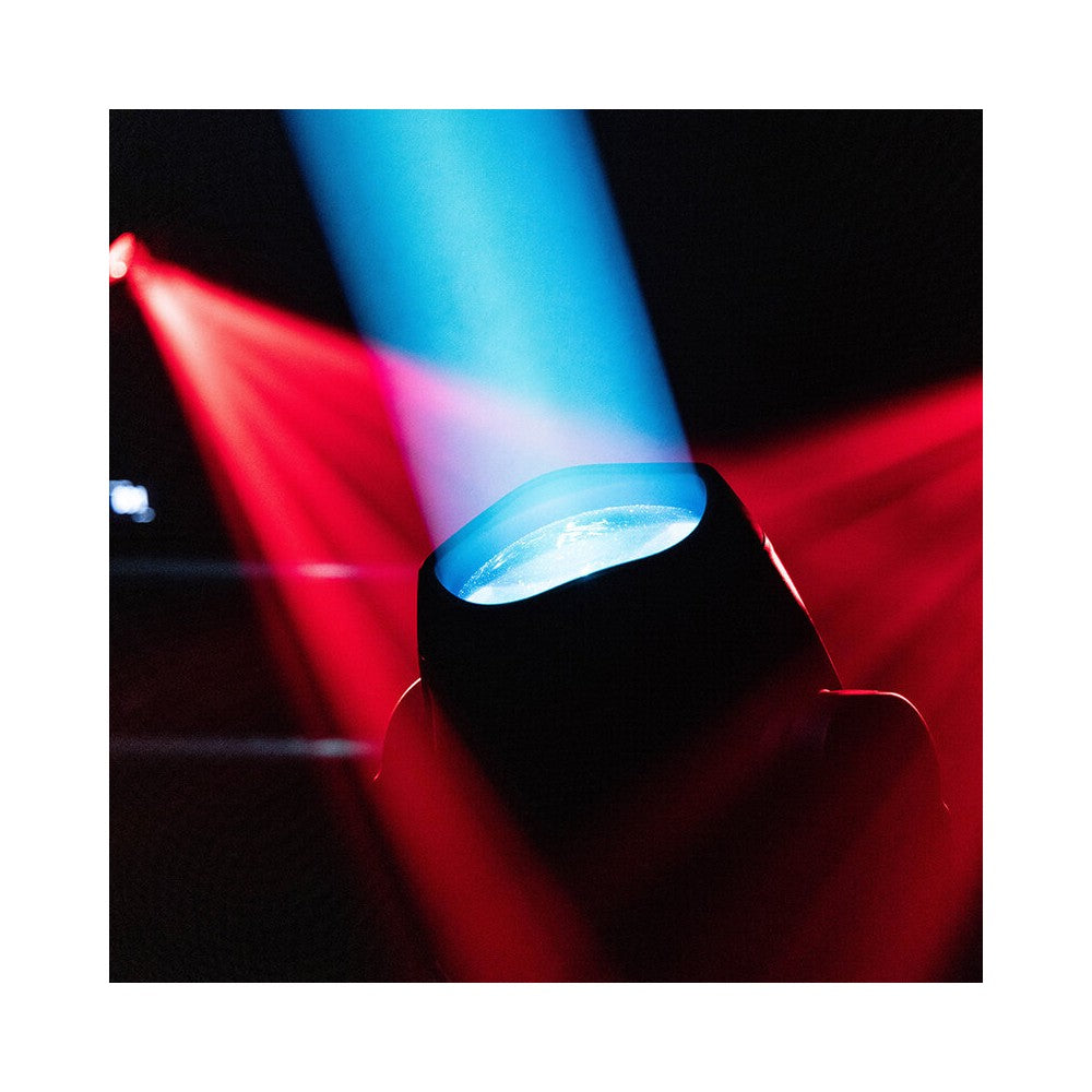 Cabezales móviles Evolite PRO 2 x 120 W LED con movimientos rápidos, 14 colores y 17 gobos fijos, prisma apilable, control DMX, RDM mana