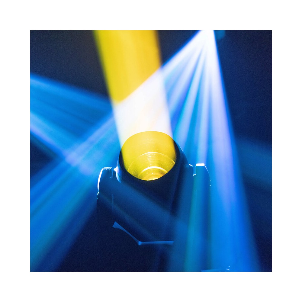 Cabezales móviles Evolite PRO 2 x 120 W LED con movimientos rápidos, 14 colores y 17 gobos fijos, prisma apilable, control DMX, RDM mana