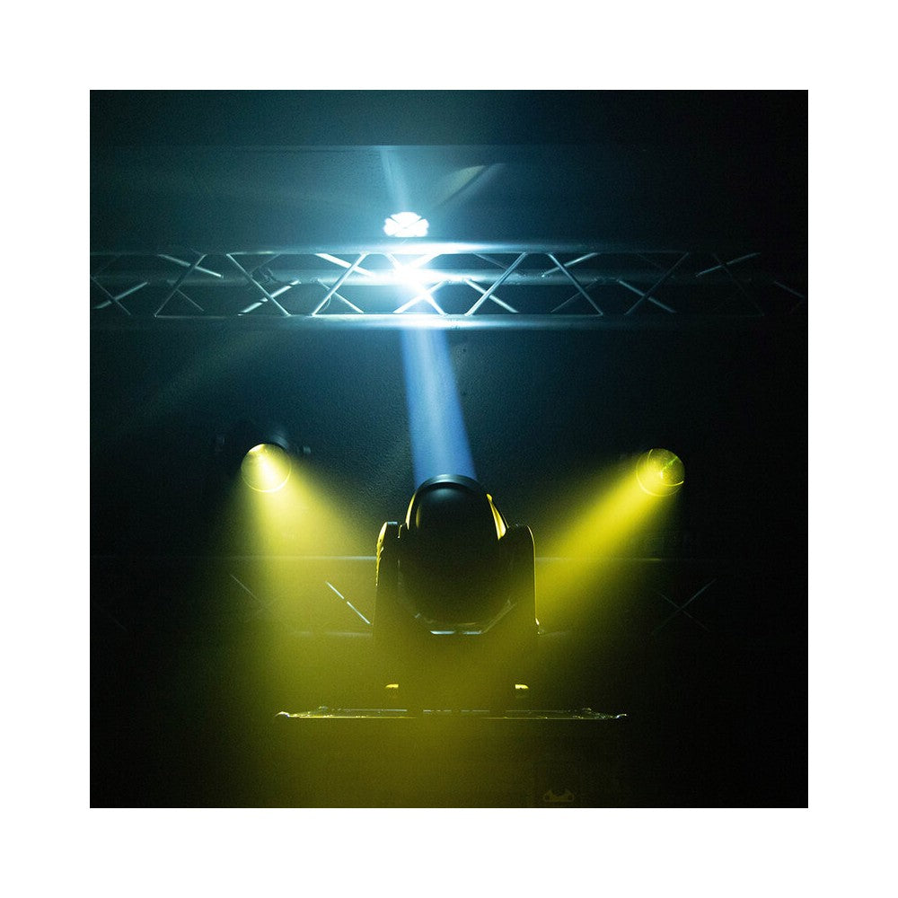 Cabezales móviles Evolite PRO 2 x 120 W LED con movimientos rápidos, 14 colores y 17 gobos fijos, prisma apilable, control DMX, RDM mana
