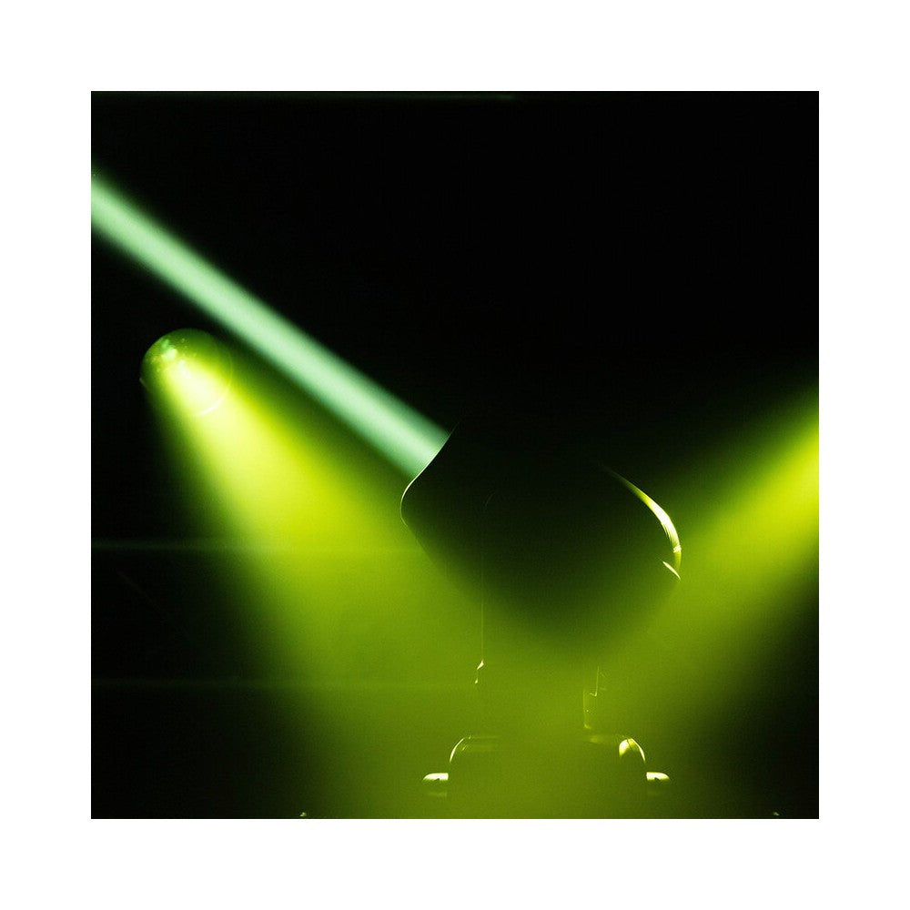 Cabezales móviles Evolite PRO 2 x 120 W LED con movimientos rápidos, 14 colores y 17 gobos fijos, prisma apilable, control DMX, RDM mana