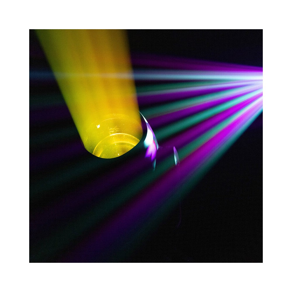 Cabezales móviles Evolite PRO 2 x 120 W LED con movimientos rápidos, 14 colores y 17 gobos fijos, prisma apilable, control DMX, RDM mana
