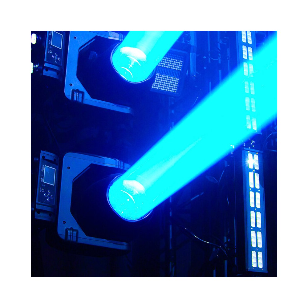 Cabezales móviles Evolite PRO 2 x 120 W LED con movimientos rápidos, 14 colores y 17 gobos fijos, prisma apilable, control DMX, RDM mana