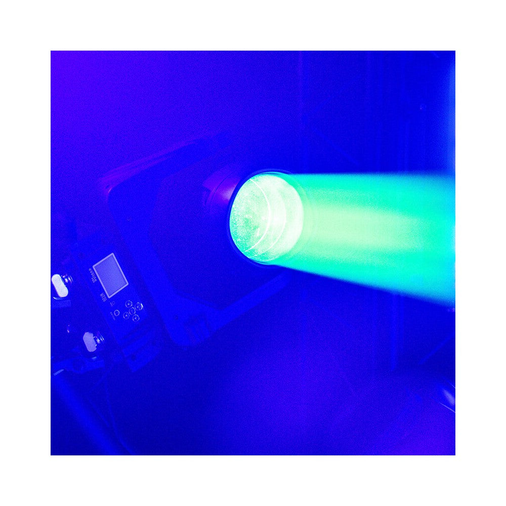 Cabezales móviles Evolite PRO 2 x 120 W LED con movimientos rápidos, 14 colores y 17 gobos fijos, prisma apilable, control DMX, RDM mana