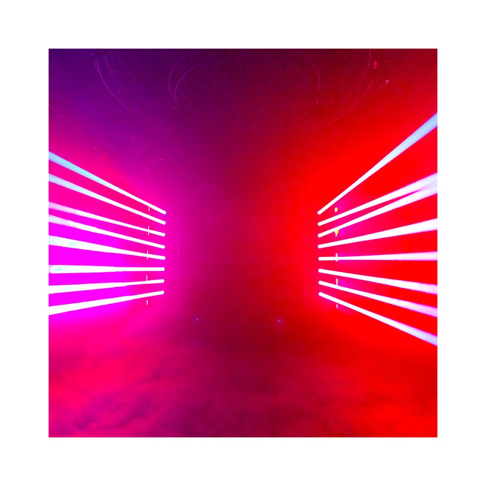 Cabezales móviles Evolite PRO 2 x 120 W LED con movimientos rápidos, 14 colores y 17 gobos fijos, prisma apilable, control DMX, RDM mana