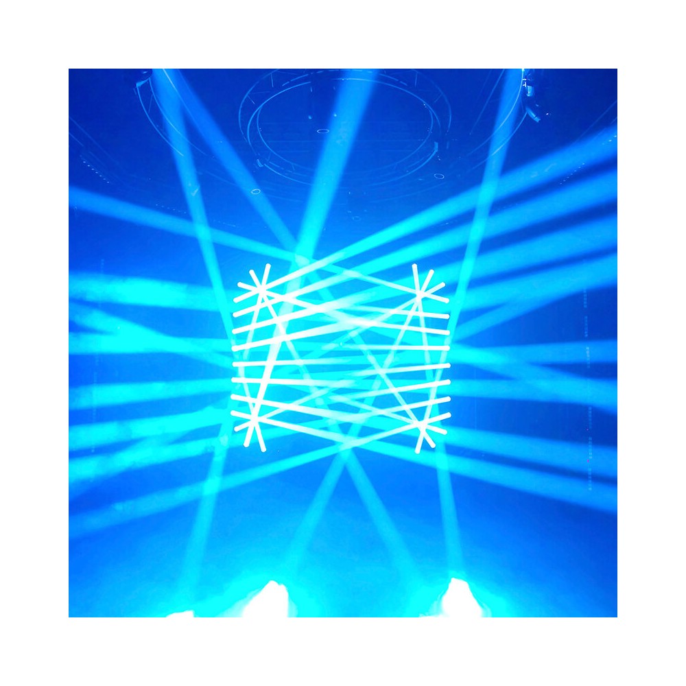 Cabezales móviles Evolite PRO 2 x 120 W LED con movimientos rápidos, 14 colores y 17 gobos fijos, prisma apilable, control DMX, RDM mana