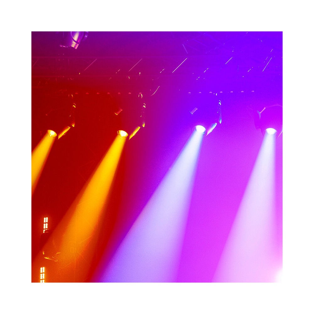 Evolite PRO 2 x 200 W LED moving heads, rotating and fixed Gobos, adjustable beam from 4.3° to 36.2°, creative effects (prism an
