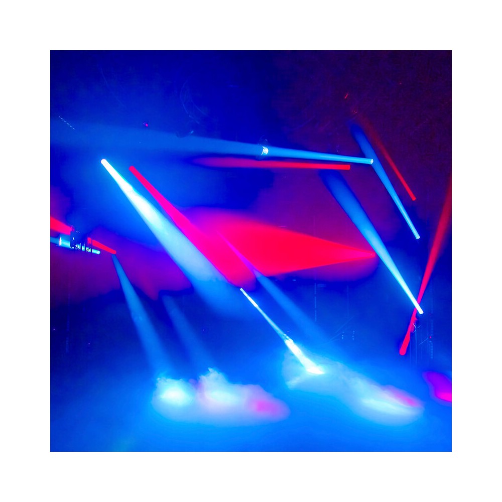 Evolite PRO 380 W motorized moving head, white LED, linear CMY tricolor module, kit of 2 pcs. in a flight case