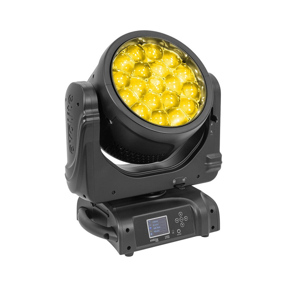 Evolite PRO Motorized moving head, 19 x 40 W RGBW LED, kit of 2 pcs. in a flight case