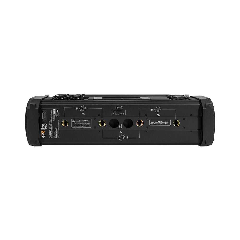 Evolite PRO Motorized Strobe and Wash IP65 hybrid floodlight for indoor and outdoor use, kit of 2 pcs. in a flight case