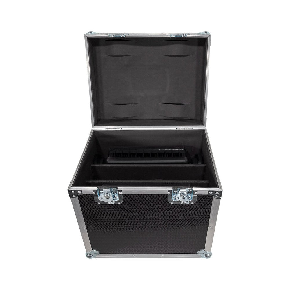 Evolite PRO Motorized Strobe and Wash IP65 hybrid floodlight for indoor and outdoor use, kit of 2 pcs. in a flight case