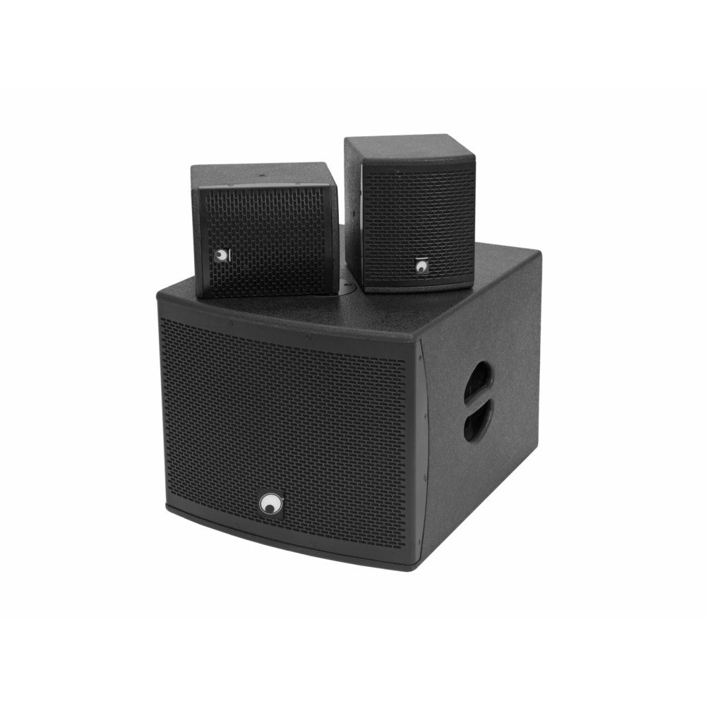 OMNITRONIC Set MOLLY-12A Subwoofer activo + 2x MOLLY-6 Top 8 Ohm, negro