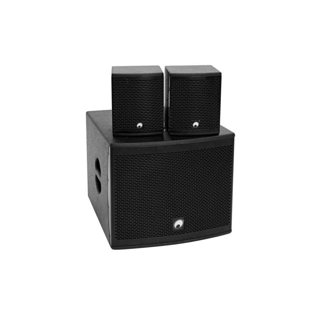 OMNITRONIC Set MOLLY-12A Subwoofer attivo + 2x MOLLY-6 Top 8 Ohm, nero
