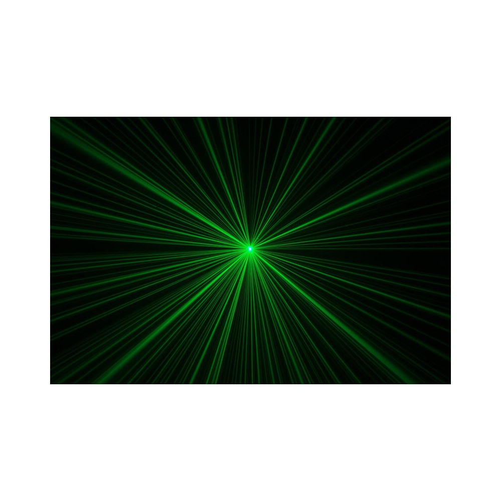 Láser de efectos de estrellas multicolor y luz blanca de 300 mW de Laserworld, operación Plug & Play y control DMX