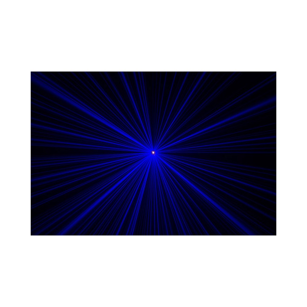 Láser de efectos de estrellas multicolor y luz blanca de 300 mW de Laserworld, operación Plug & Play y control DMX