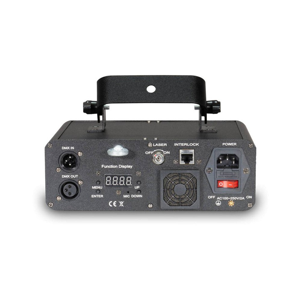 Laserworld 400 mW multi-color and bright white laser, easy Plug &amp; Play setup, DMX control, beam, wave and tunnel effects