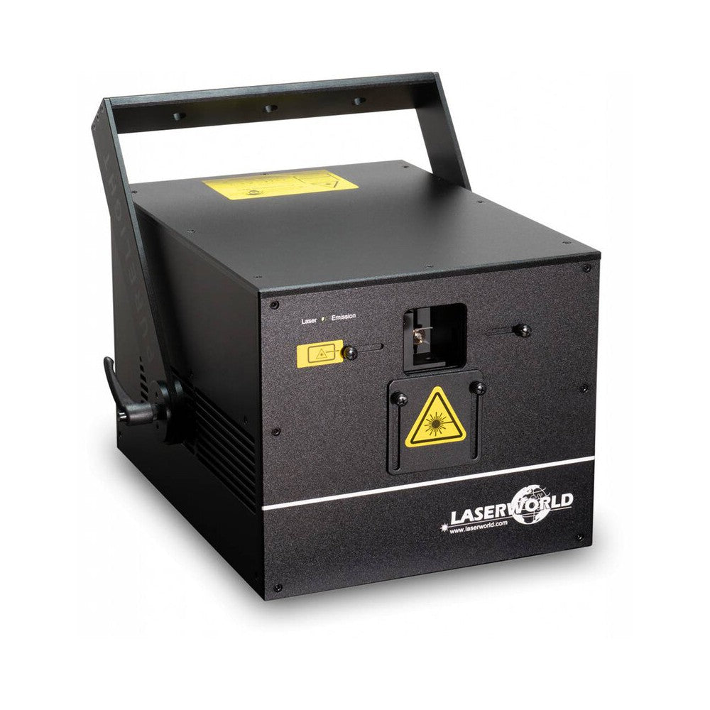 Láser Laserworld de 10.000 mW de alta potencia, a todo color, con tarjeta de salida FB4 que permite el control DMX, ArtNet y autónomo, así como