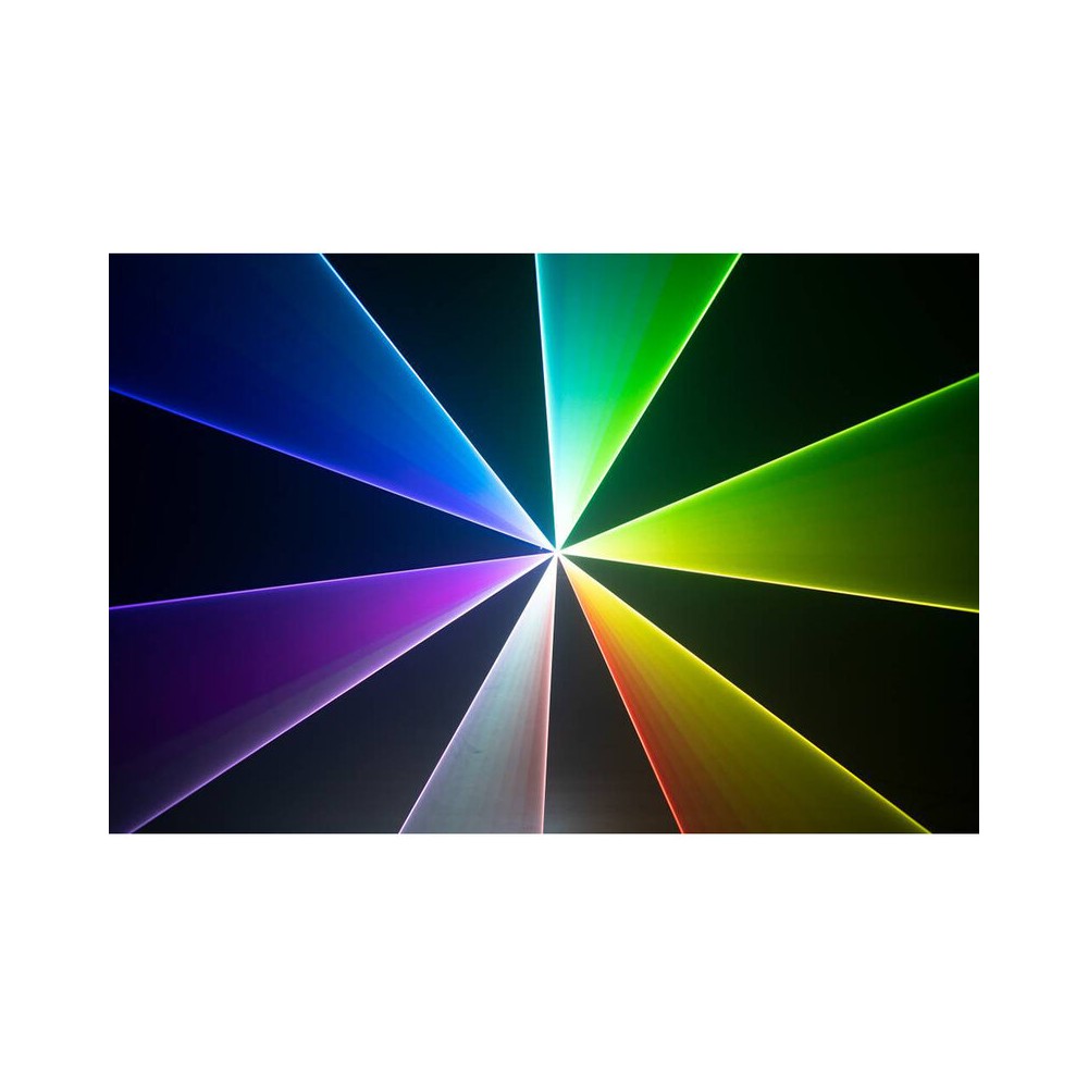 Láser Laserworld de 10.000 mW de alta potencia, a todo color, con tarjeta de salida FB4 que permite el control DMX, ArtNet y autónomo, así como