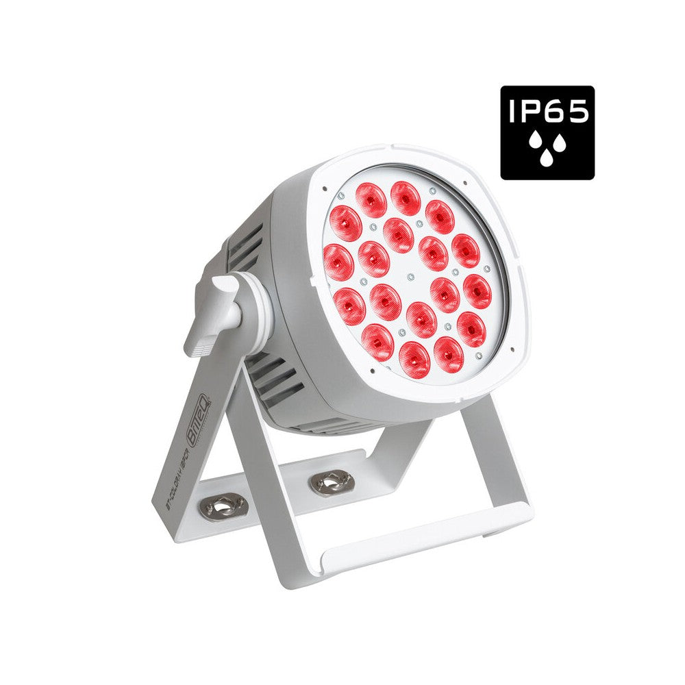 Briteq Outdoor projector with 18 x 8 W RGBW LED, 20° beam angle, DMX, RDM, IP65, white