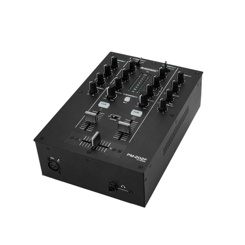OMNITRONIC PM-202F Mezclador de DJ de 2 canales con filtro y Bluetooth