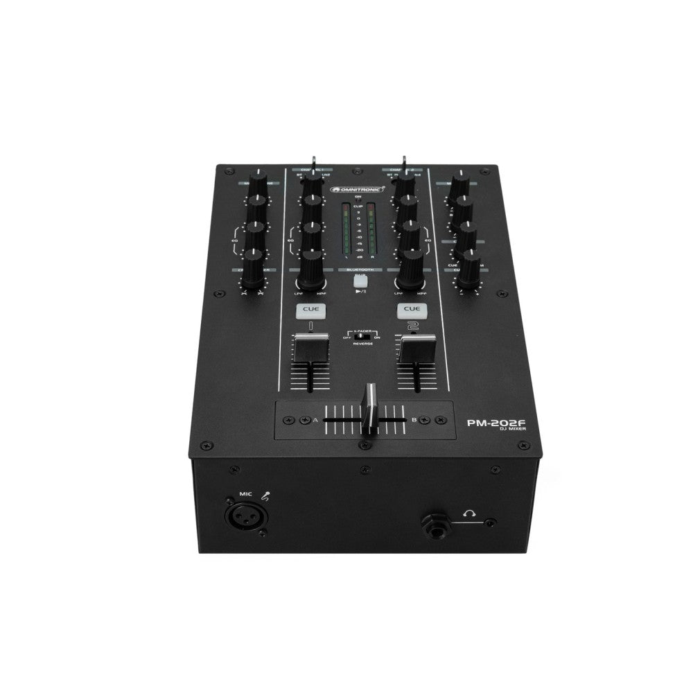 OMNITRONIC PM-202F Mezclador de DJ de 2 canales con filtro y Bluetooth