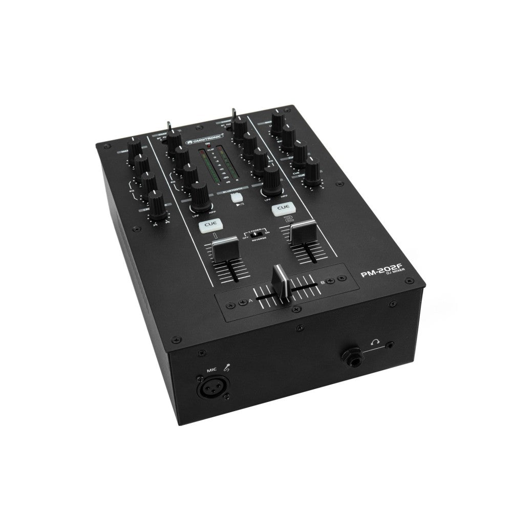OMNITRONIC PM-202F Mezclador de DJ de 2 canales con filtro y Bluetooth