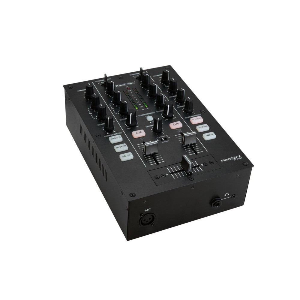 OMNITRONIC PM-202FX 2-Channel DJ Mixer con Filter, FX e Bluetooth