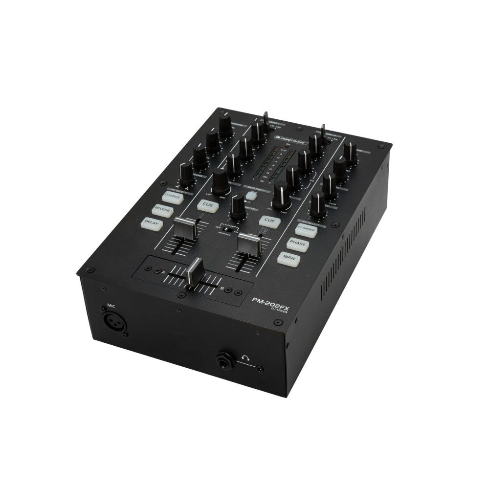 OMNITRONIC PM-202FX Mezclador DJ de 2 canales con filtro, efectos y Bluetooth