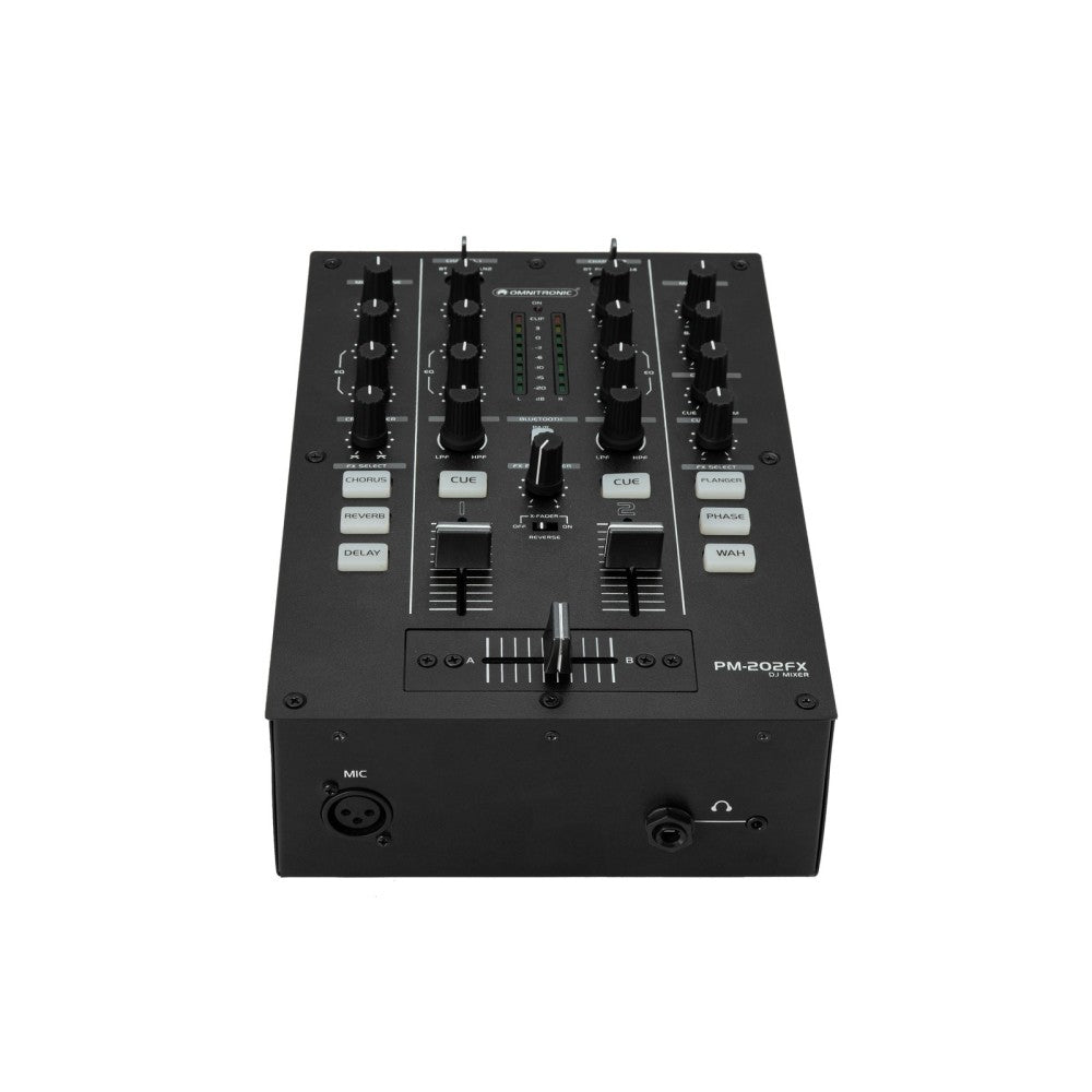 OMNITRONIC PM-202FX Mezclador DJ de 2 canales con filtro, efectos y Bluetooth