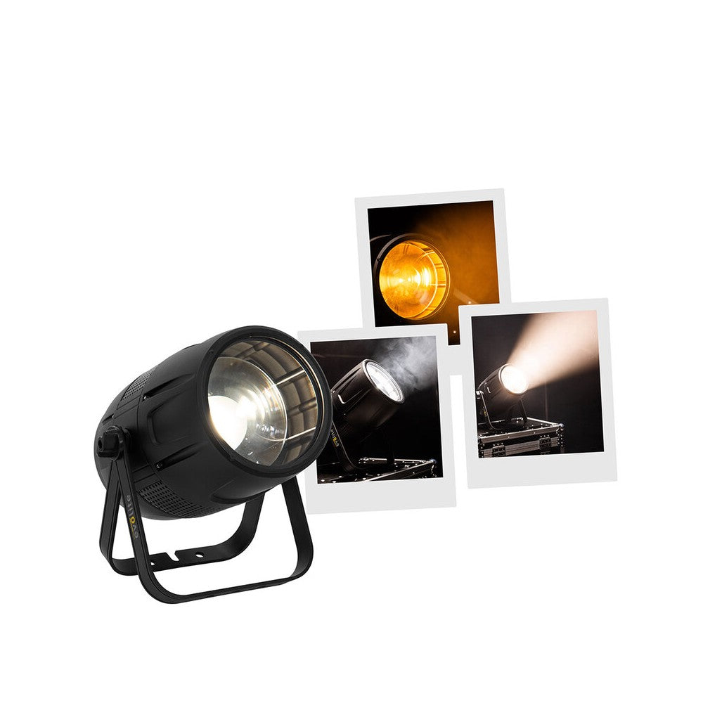 Evolite LED floodlight,  300 W total power, 2 separate LEDs, motorised zoom (10° to 50°), DMX / RDM compatible, IP65
