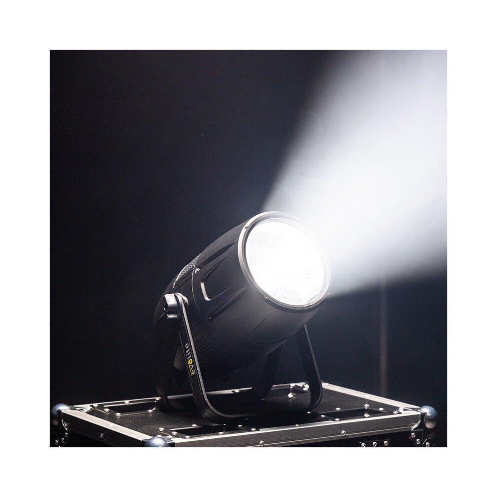 Evolite LED floodlight,  300 W total power, 2 separate LEDs, motorised zoom (10° to 50°), DMX / RDM compatible, IP65