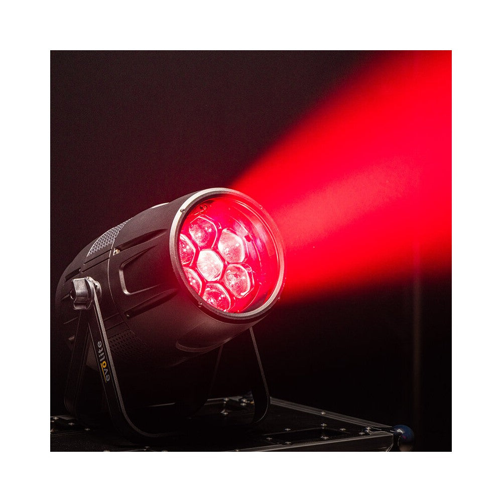 Evolite Archi LED spotlight, 7 x 40 W RGBW LEDs, 5° to 45° zoom, IP65 certified