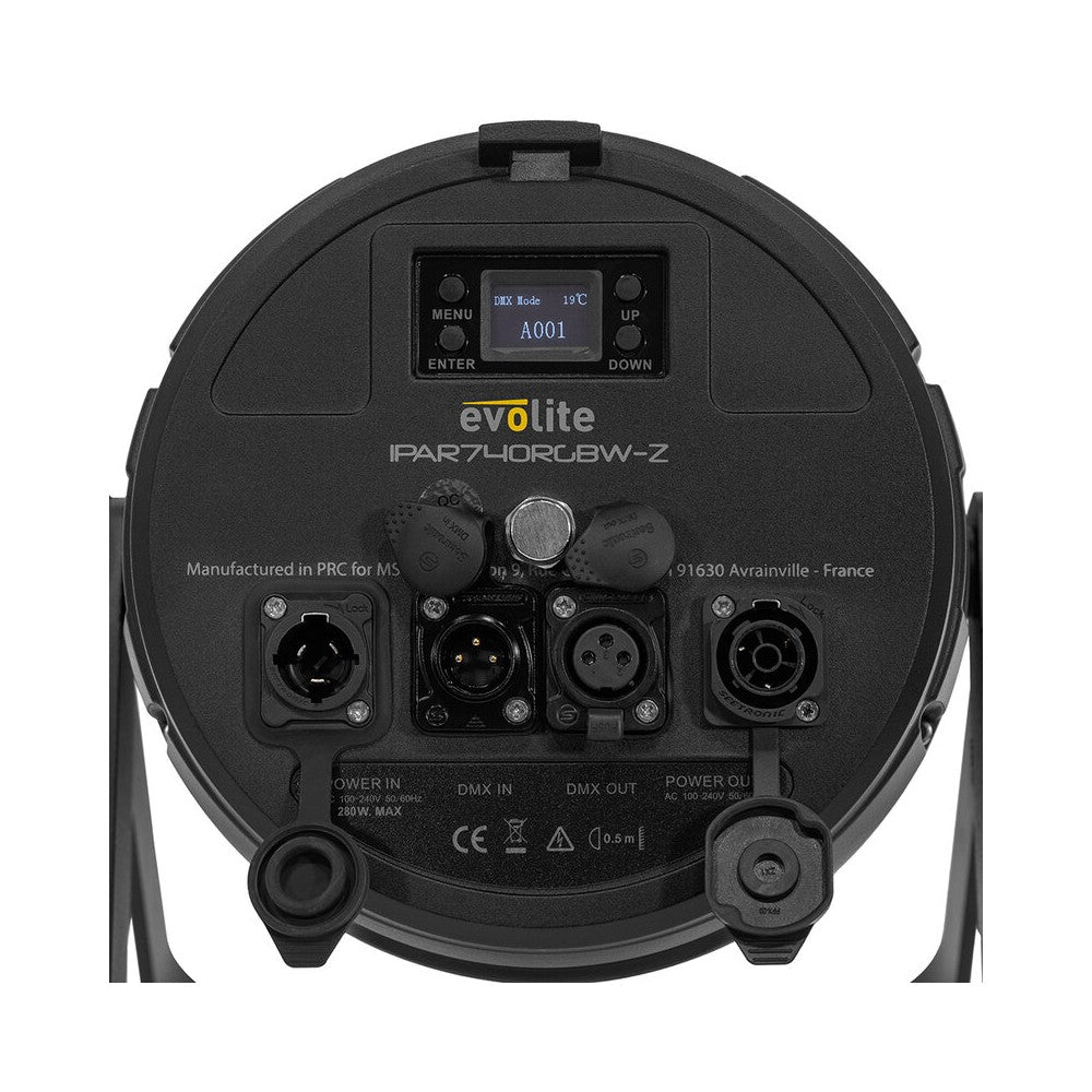 Evolite Archi LED spotlight, 7 x 40 W RGBW LEDs, 5° to 45° zoom, IP65 certified