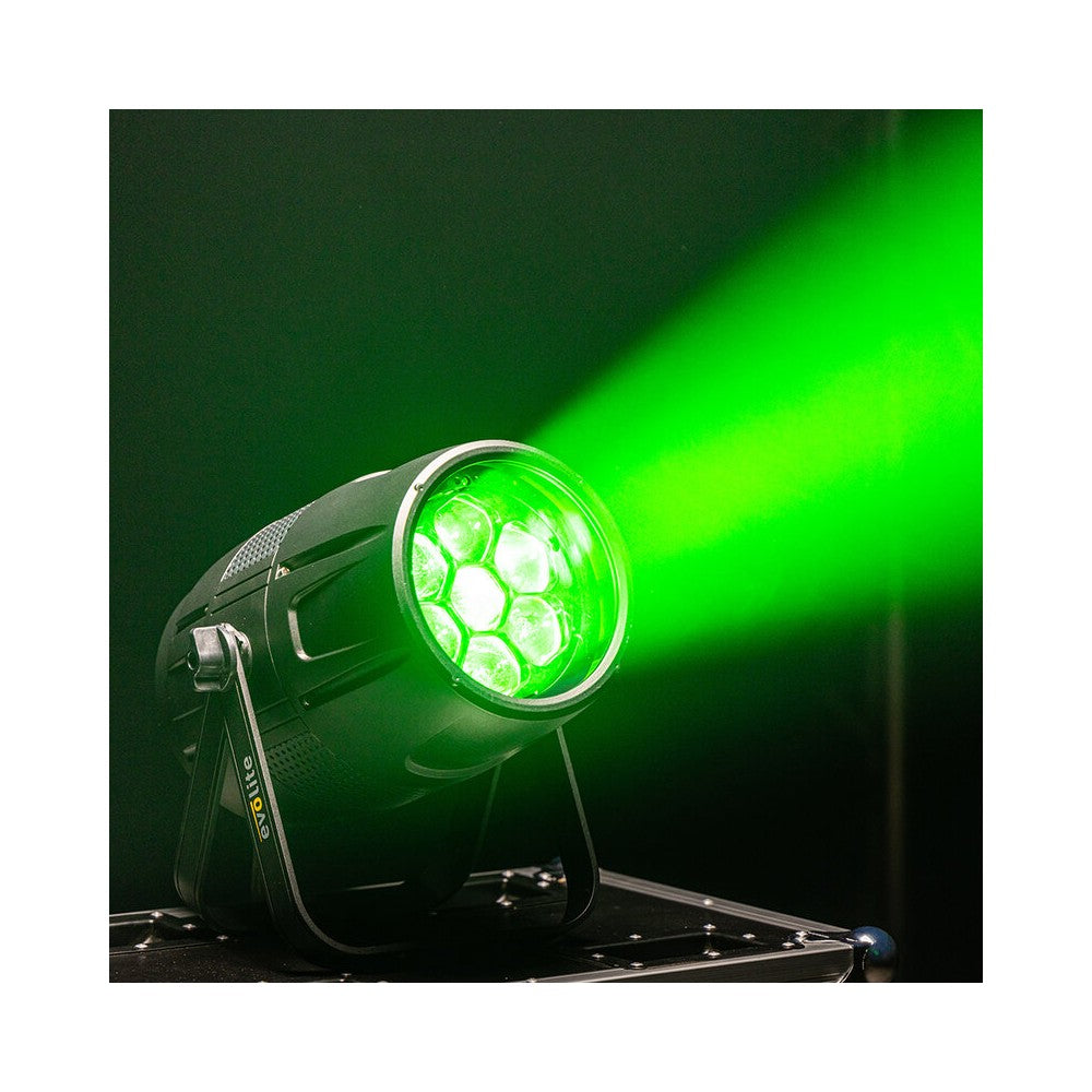 Evolite Archi LED spotlight, 7 x 40 W RGBW LEDs, 5° to 45° zoom, IP65 certified
