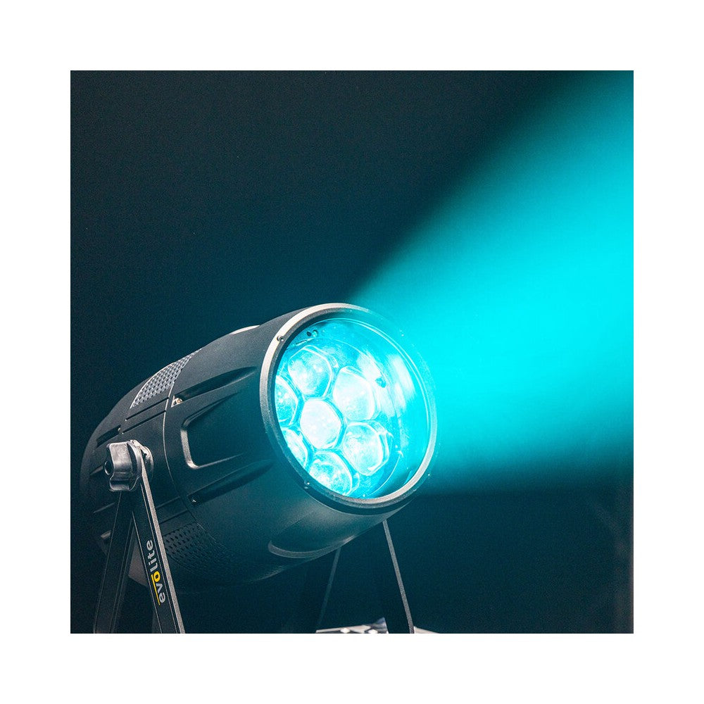 Evolite Archi LED spotlight, 7 x 40 W RGBW LEDs, 5° to 45° zoom, IP65 certified