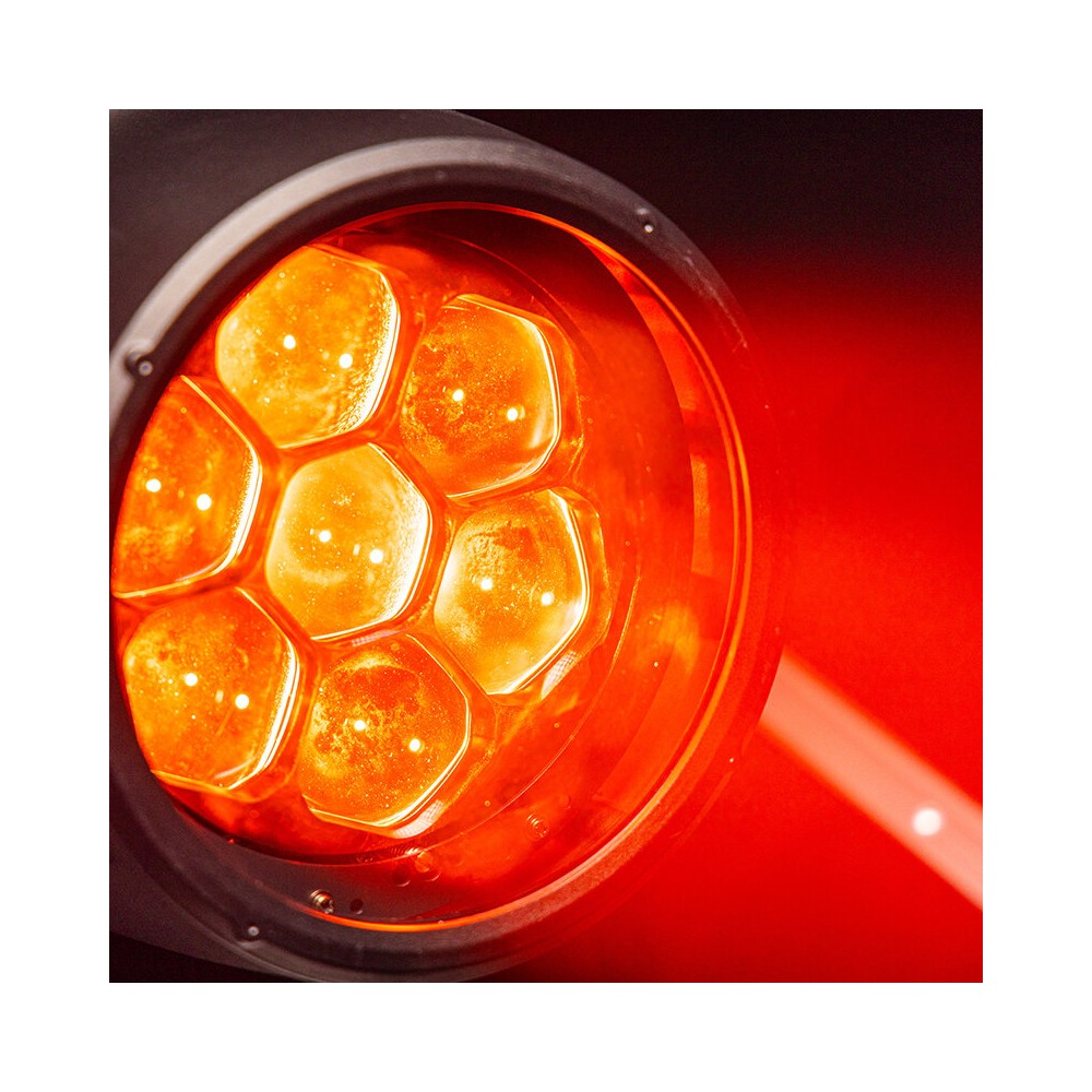 Evolite Archi LED spotlight, 7 x 40 W RGBW LEDs, 5° to 45° zoom, IP65 certified