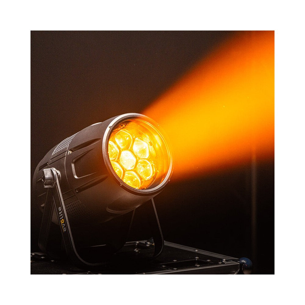 Evolite Archi LED spotlight, 7 x 40 W RGBW LEDs, 5° to 45° zoom, IP65 certified