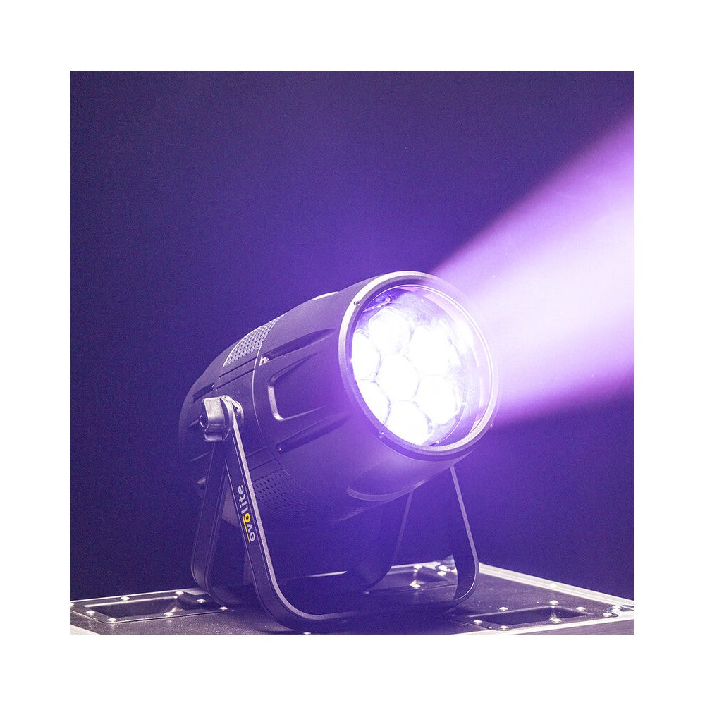 Evolite Archi LED spotlight, 7 x 40 W RGBW LEDs, 5° to 45° zoom, IP65 certified