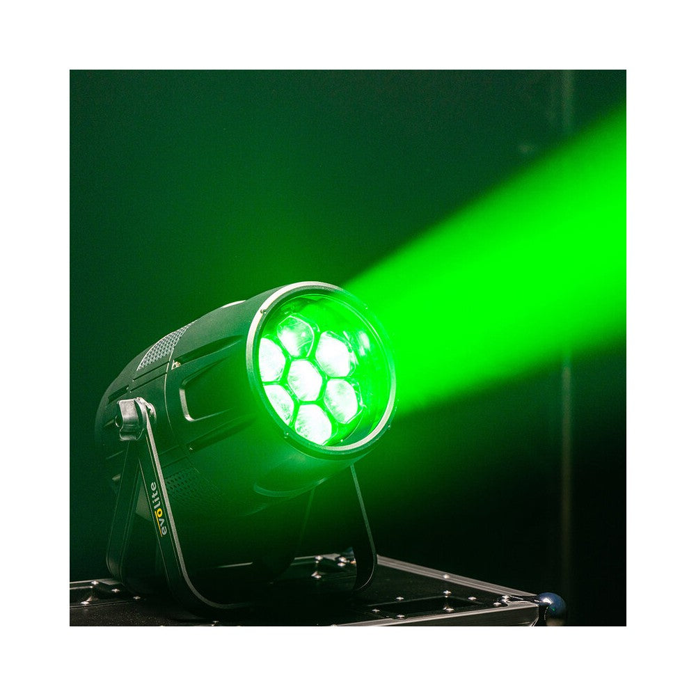 Evolite Archi LED spotlight, 7 x 40 W RGBW LEDs, 5° to 45° zoom, IP65 certified
