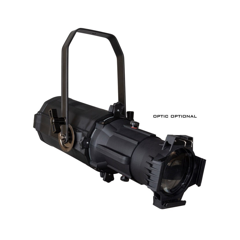 Briteq LED profile spot fixture based on a special 500 W (2800 K + 6000 K) COB LED module and multiple options sold separately: